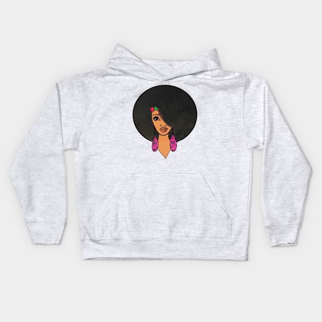 Beautiful Afro indian Women Sista Kids Hoodie by EllenDaisyShop